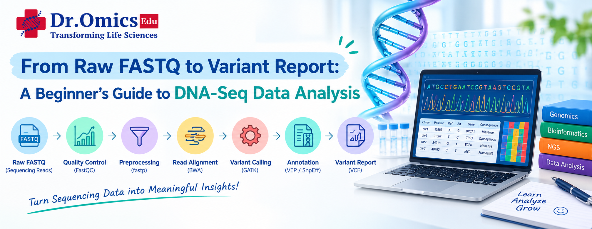 From Raw FASTQ to Variant Report: A Beginner’s Guide to DNA-Seq Data Analysis