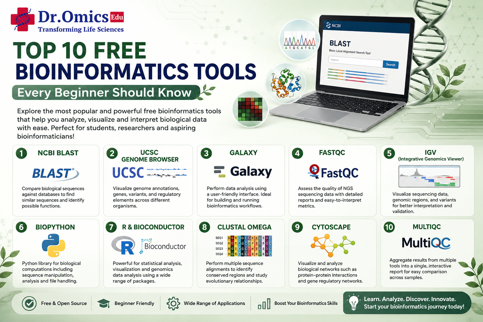 Top 10 Free Bioinformatics Tools Every Beginner Should Know