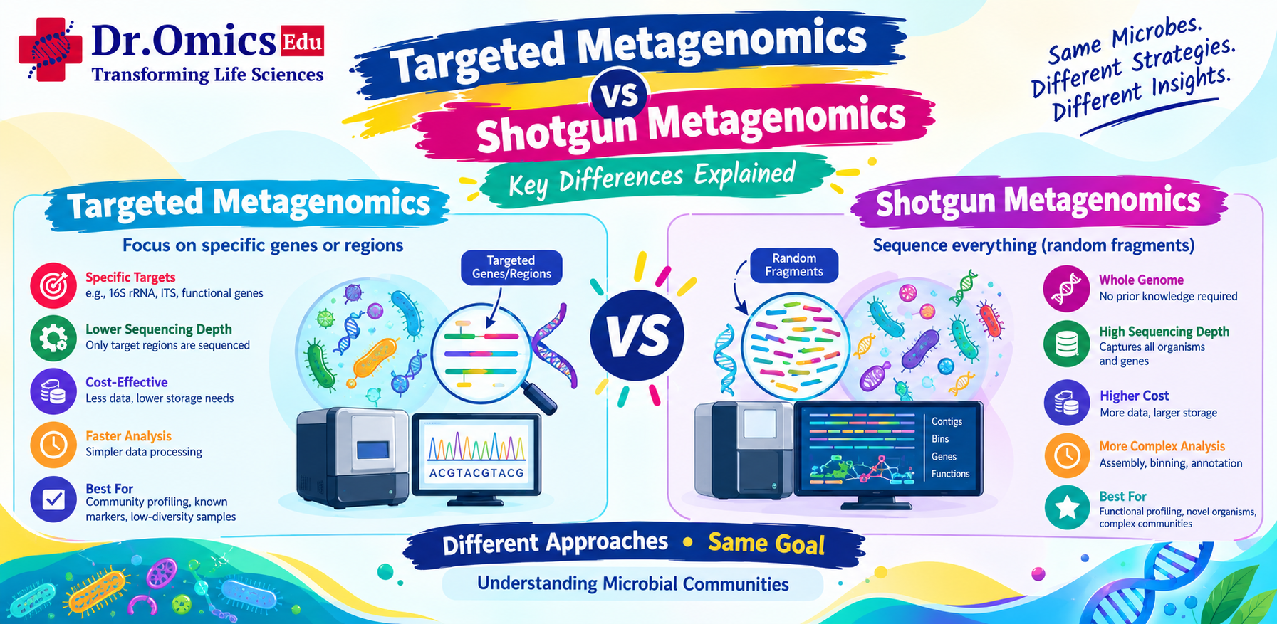 Targeted Metagenomics vs Shotgun Metagenomics: Key Differences Explained