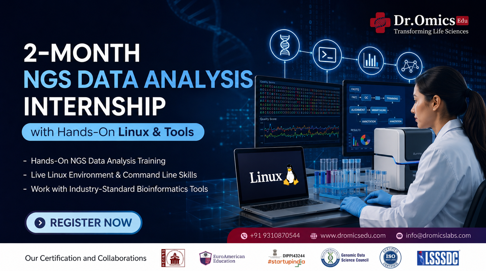 2 Month NGS Data Analysis Internship with Hands On Linux and Tools