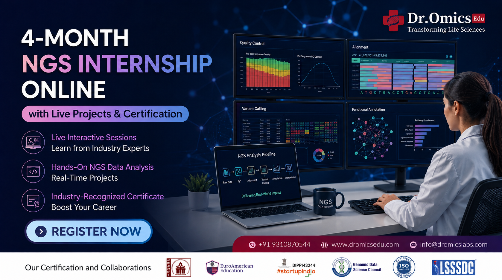 4 Month NGS Internship Online with Live Projects and Certification