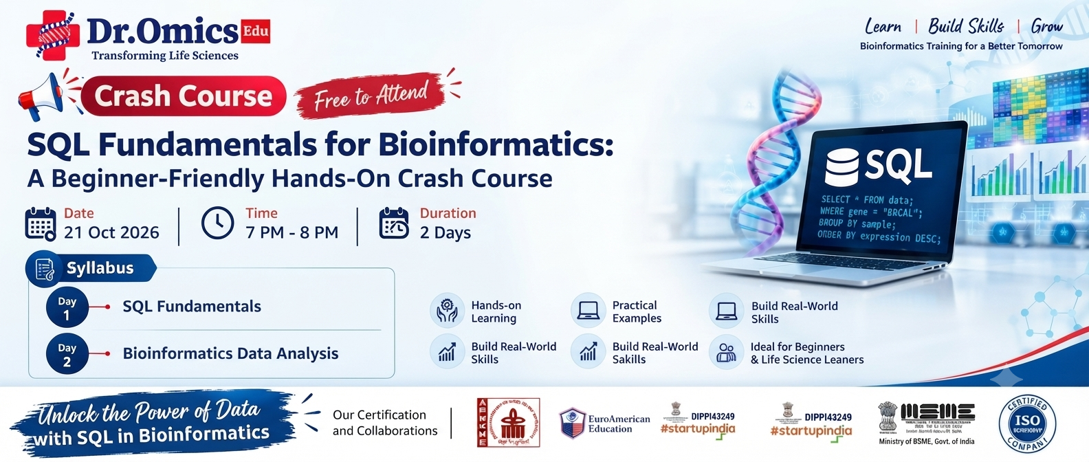 SQL Fundamentals for Bioinformatics: A Beginner-Friendly Hands-On Crash Course