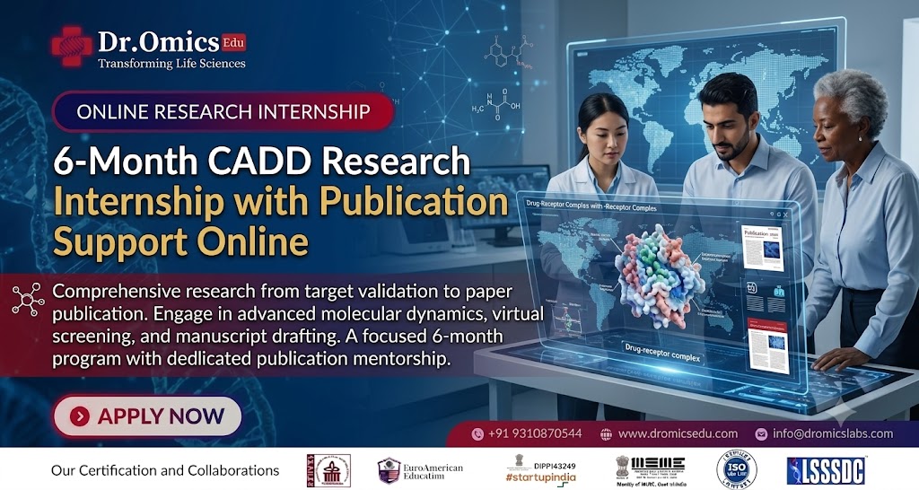 6 Month CADD Research Internship with Publication Support Online